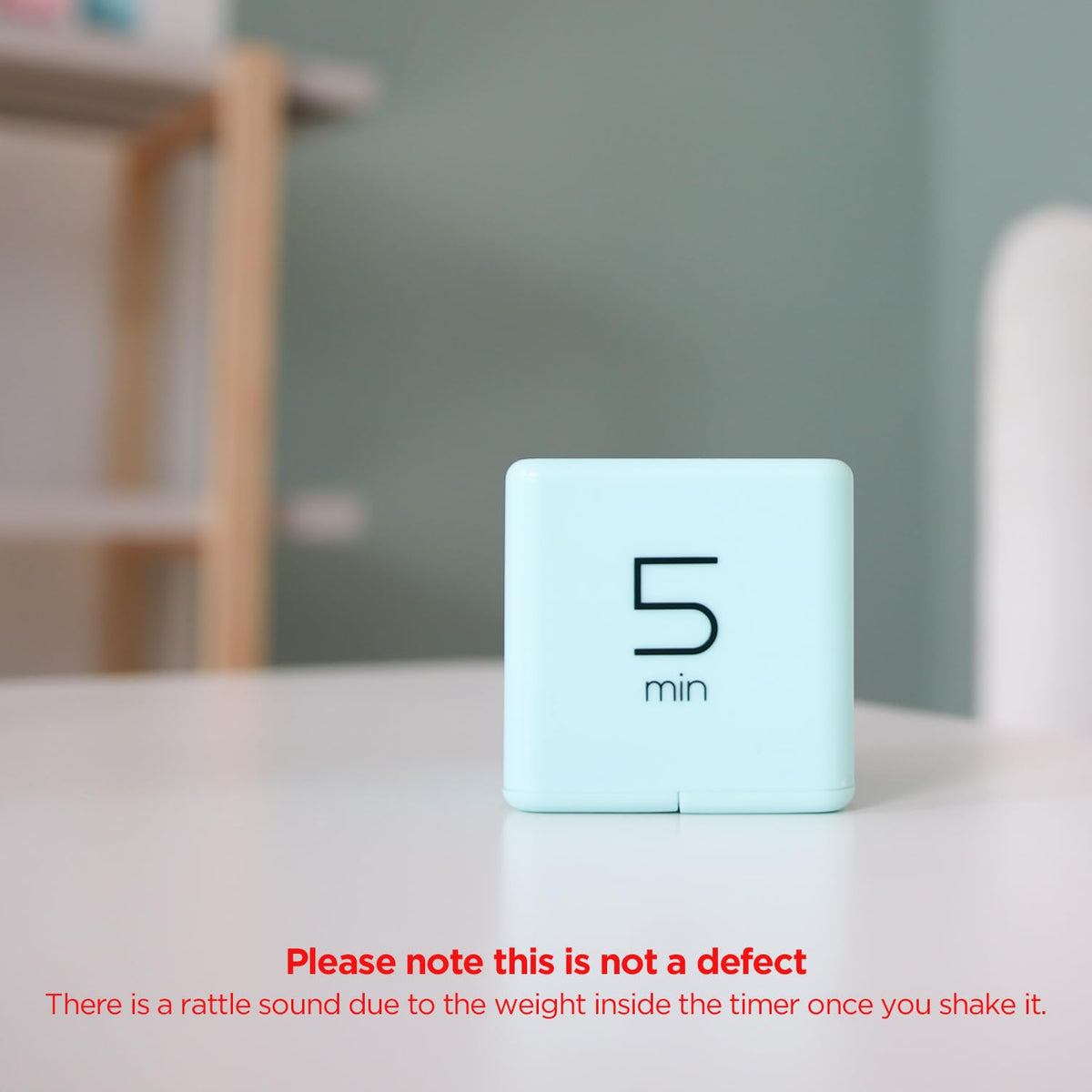mooas Cube Timer Mint side angle showing twist-to-start function