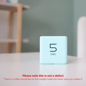 mooas Cube Timer Mint side angle showing twist-to-start function