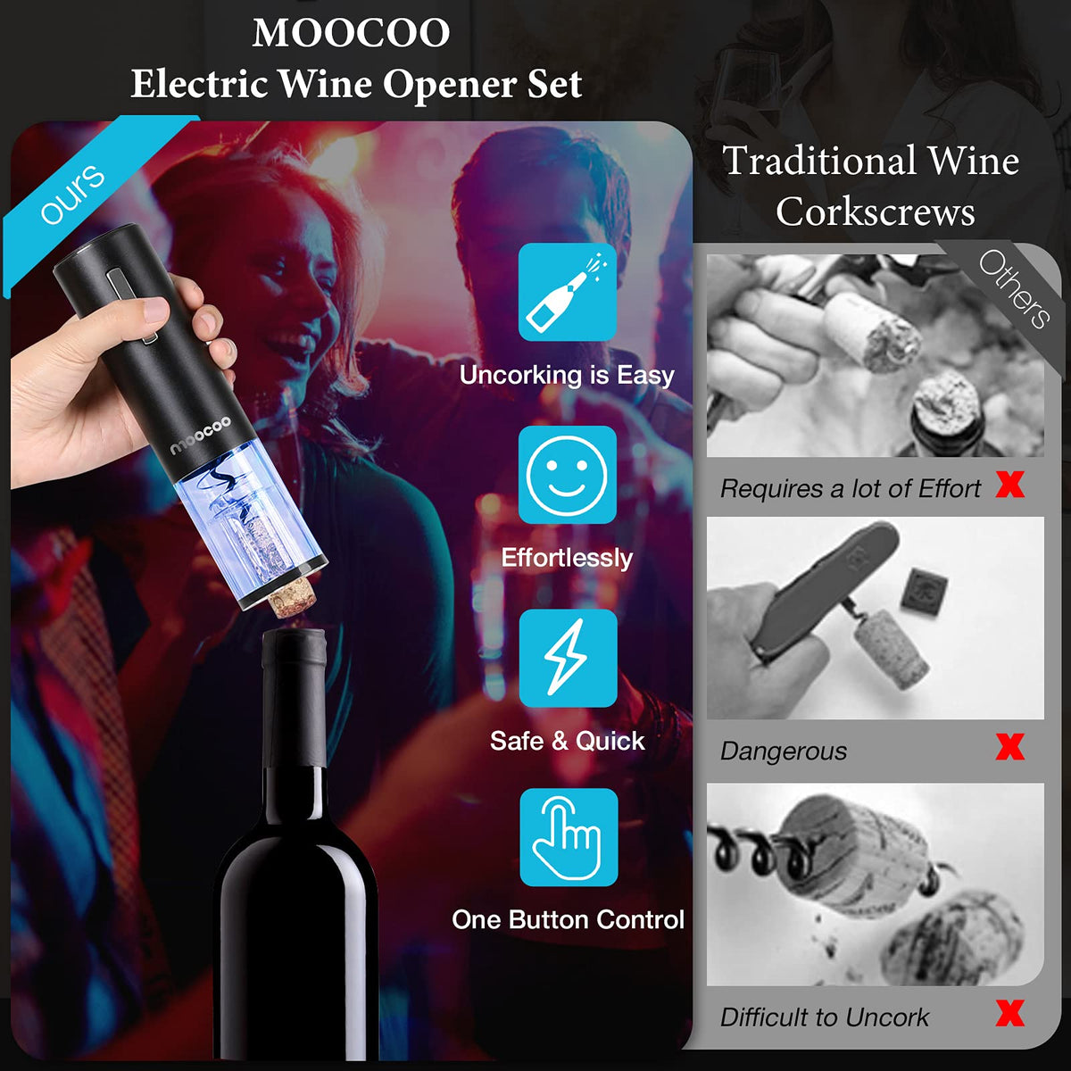 Moocoo two-in-one aerator and pourer improves flavor and controls pour.