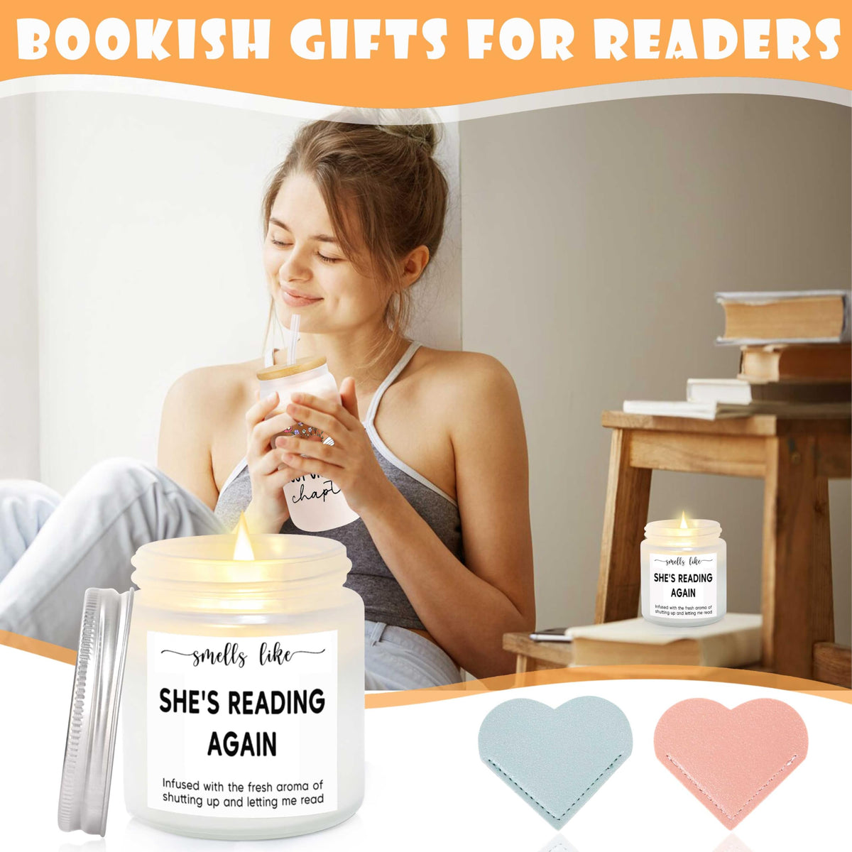MOOGEEN plant wax candle for a calm reading atmosphere