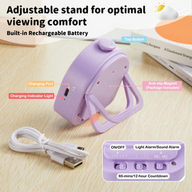 Mooking kid friendly timer crafted in non toxic ABS for safety and peace of mind.