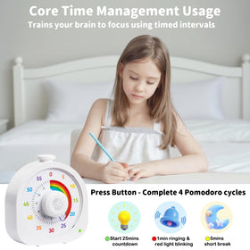 Mooking Visual Timer magnetic back attaches to whiteboards for easy access.