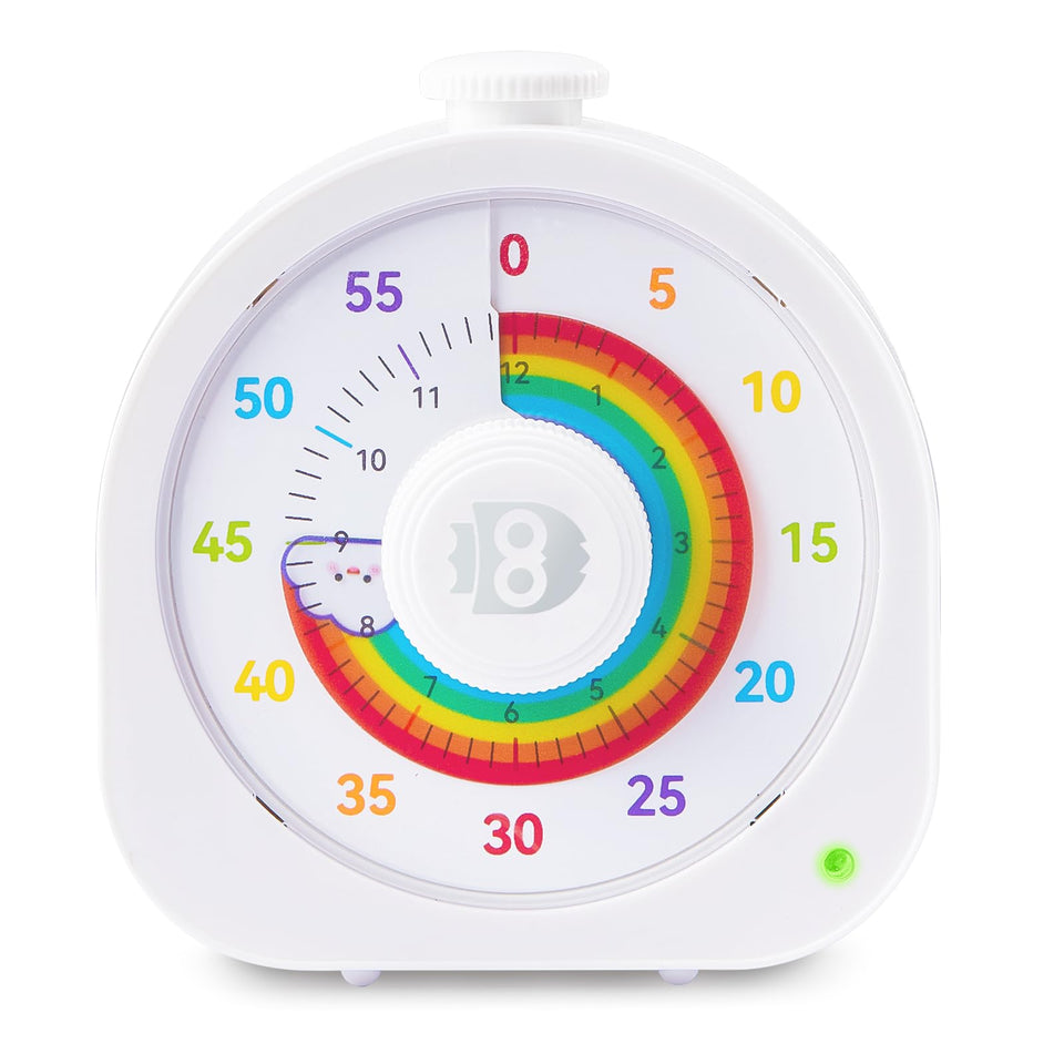 Mooking Visual Timer rainbow display shows remaining time at a glance for kids.
