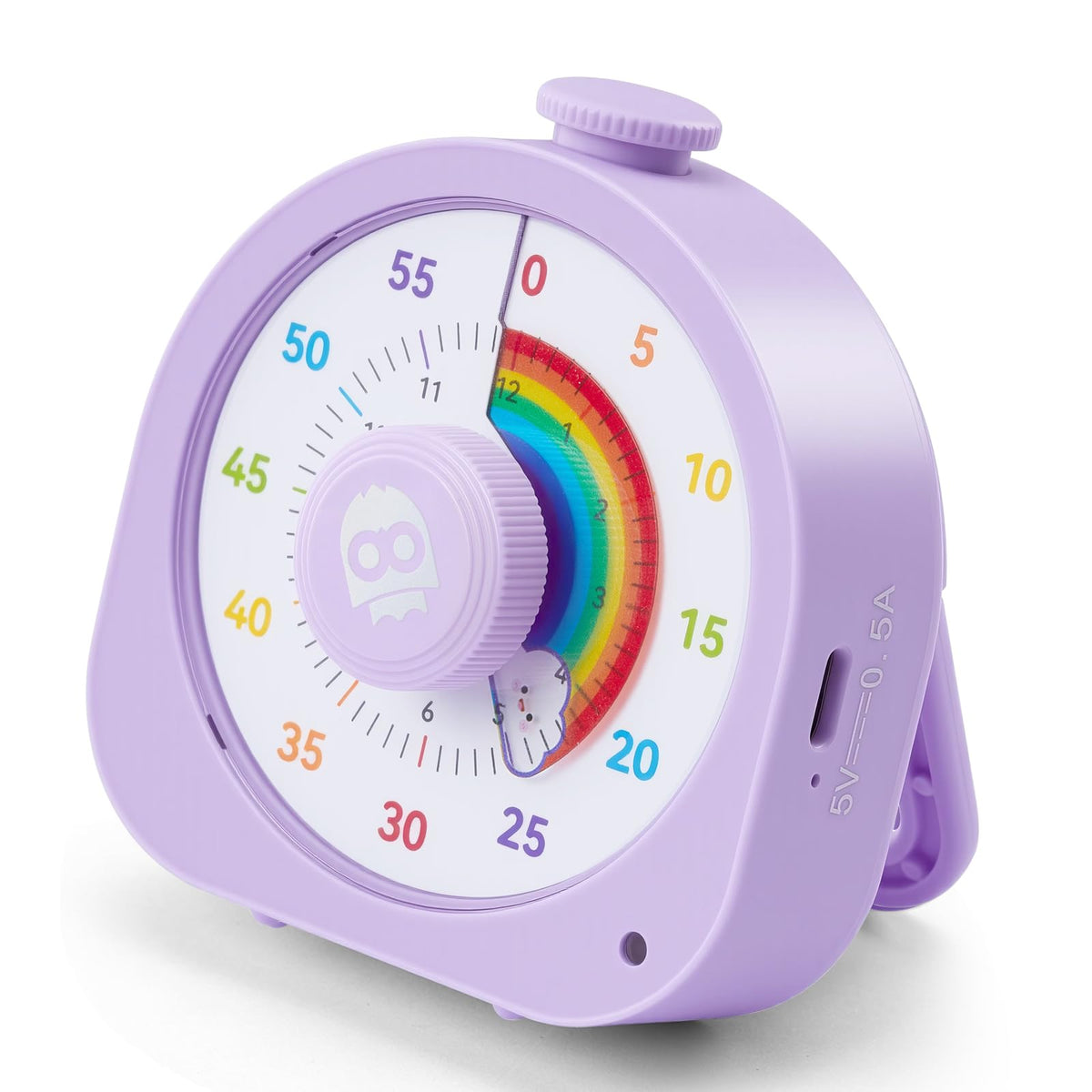 Mooking Visual Timer with rainbow display attached to a whiteboard for classroom focus and task management.