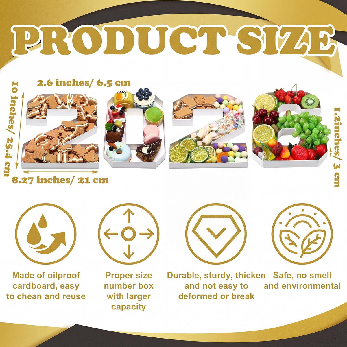 Mooliwe white cardboard 2026 numbers ready for customizable charcuterie boards.