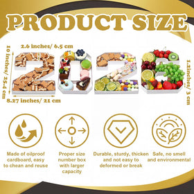 Mooliwe white cardboard 2026 numbers ready for customizable charcuterie boards.