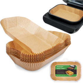 MooManGoo Ninja Smart XL liner in rectangle bowl shape protects fryer from residue during cooking.