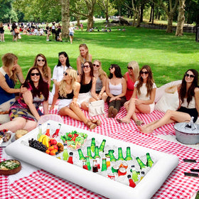 Moon Boat tray with drain plug enables quick liquid drainage during events