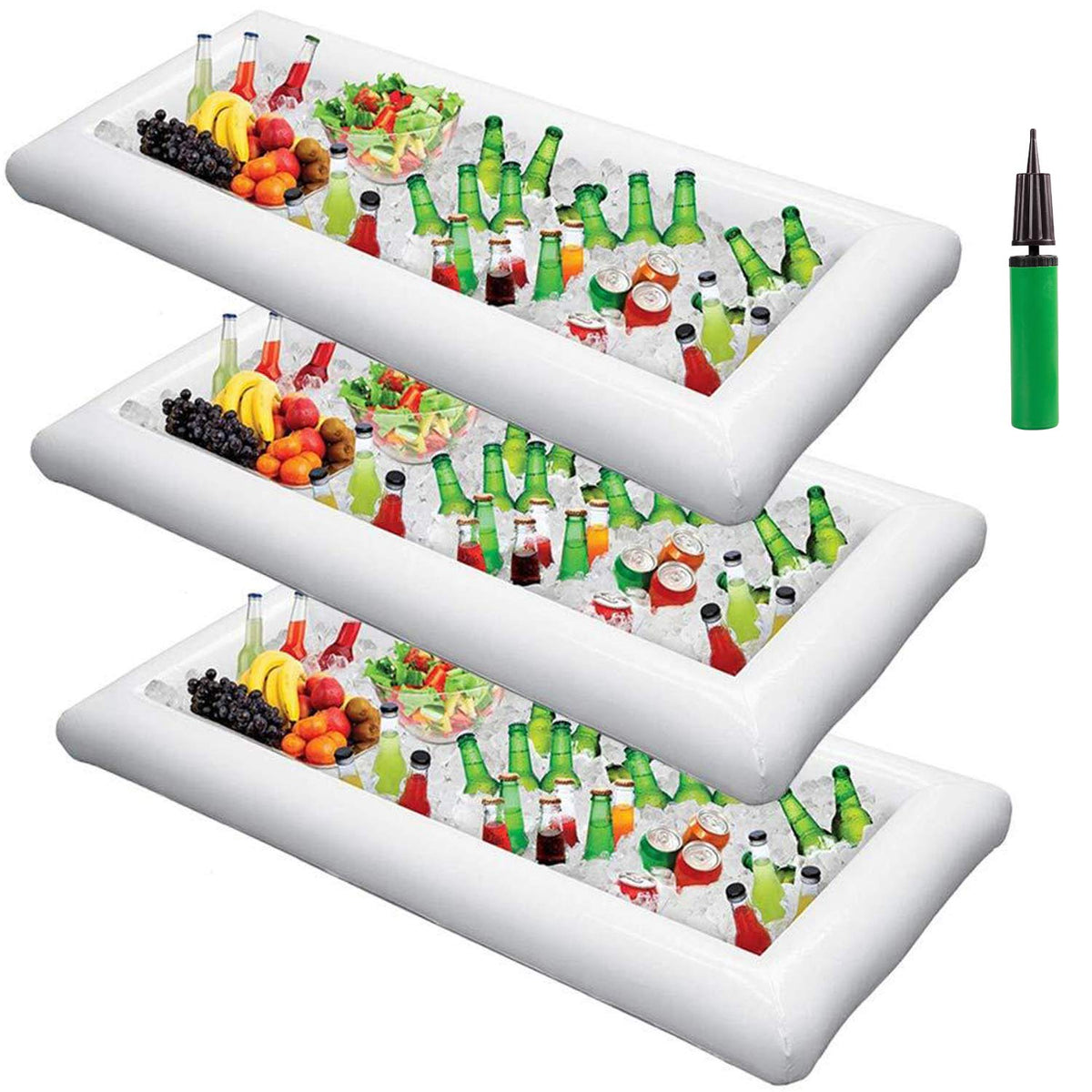 Moon Boat inflatable serving bar tray ready for poolside entertaining and chilling