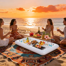 Moon Boat keeps beverages and food cold during family gatherings