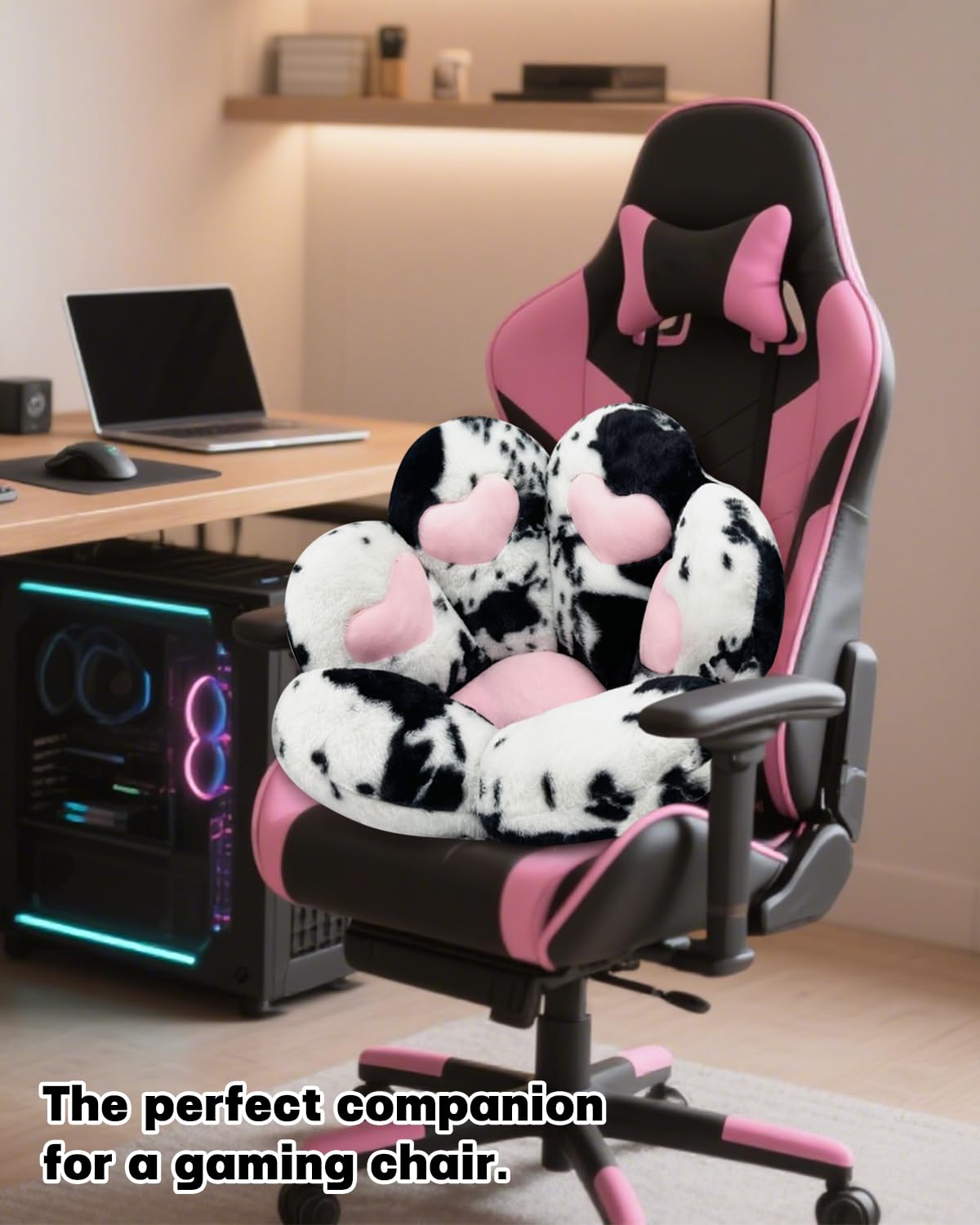 Moonbeek i cat paw cushion chair side angle highlighting compact floor seating