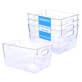 MOONEDGE 4-pack open clear bin for quick pantry viewing and organization.