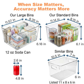 Moonedge clear storage bins in fridge for visible, organized food storage.