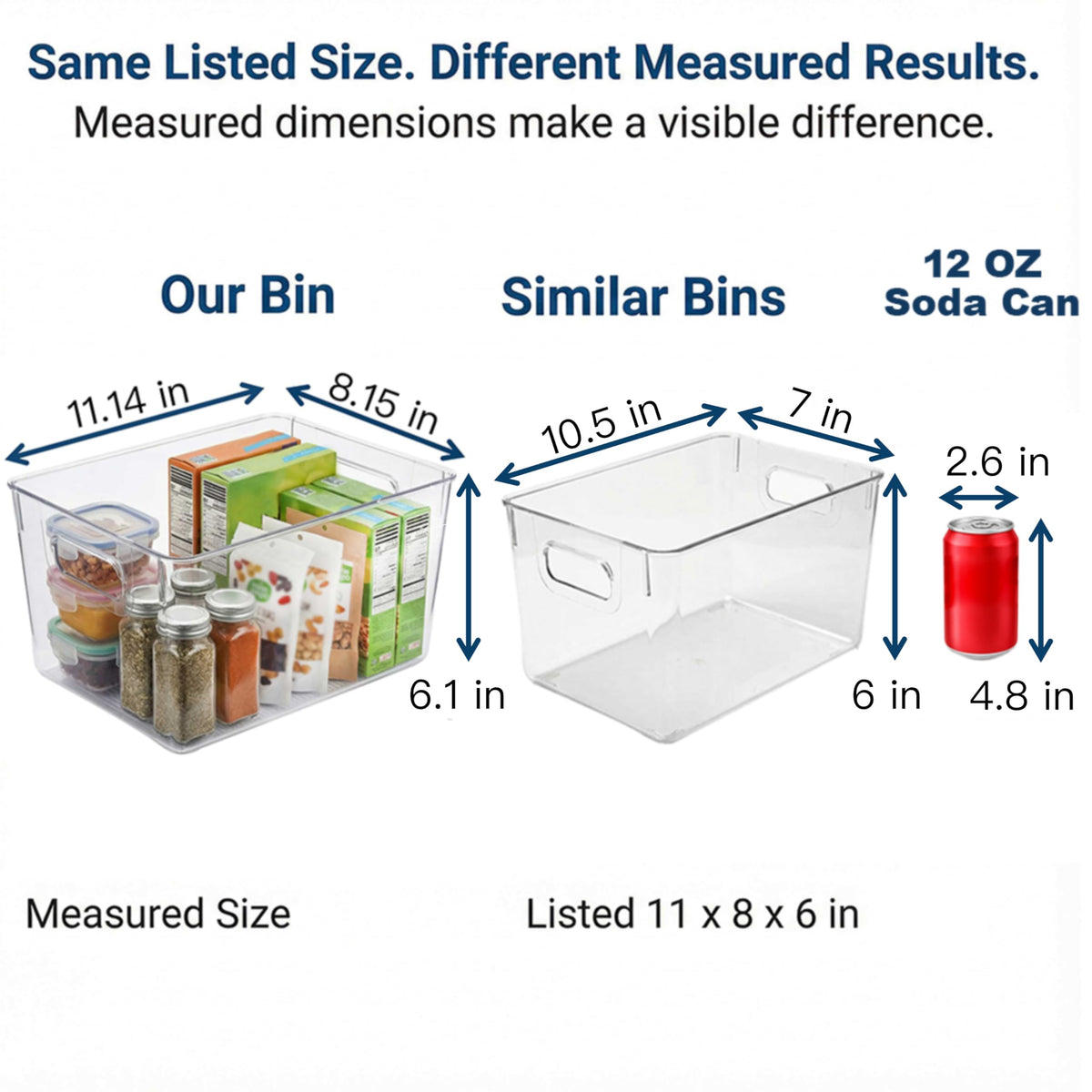 MOONEDGE clear storage bin ideal for kitchen organization and utensil storage.