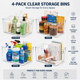 MOONEDGE pantry organization bin promotes clutter-free shelves and quick item retrieval.