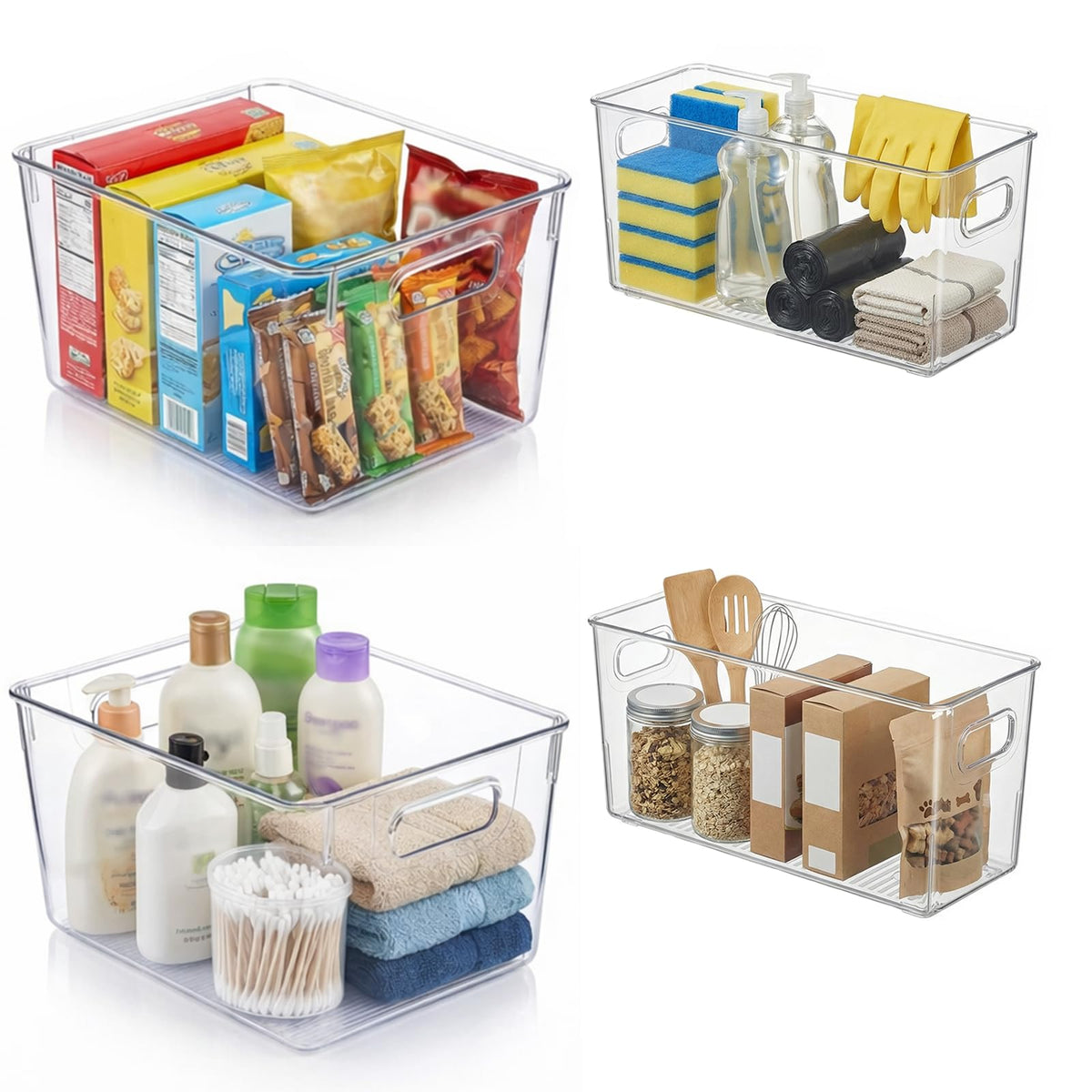 Moonedge clear bins set with large bin for pantry organization and bulk items