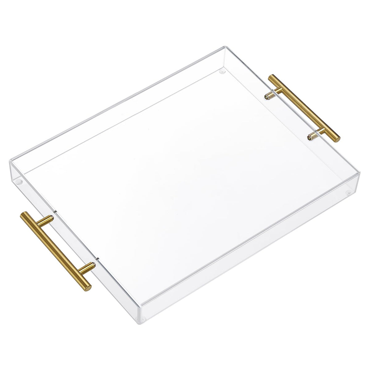 Moonlit Pond 11x14 clear tray with golden handles ready for serving and display.
