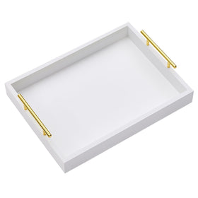 Moonlit Pond 16x12 tray with handles top view for easy serving.