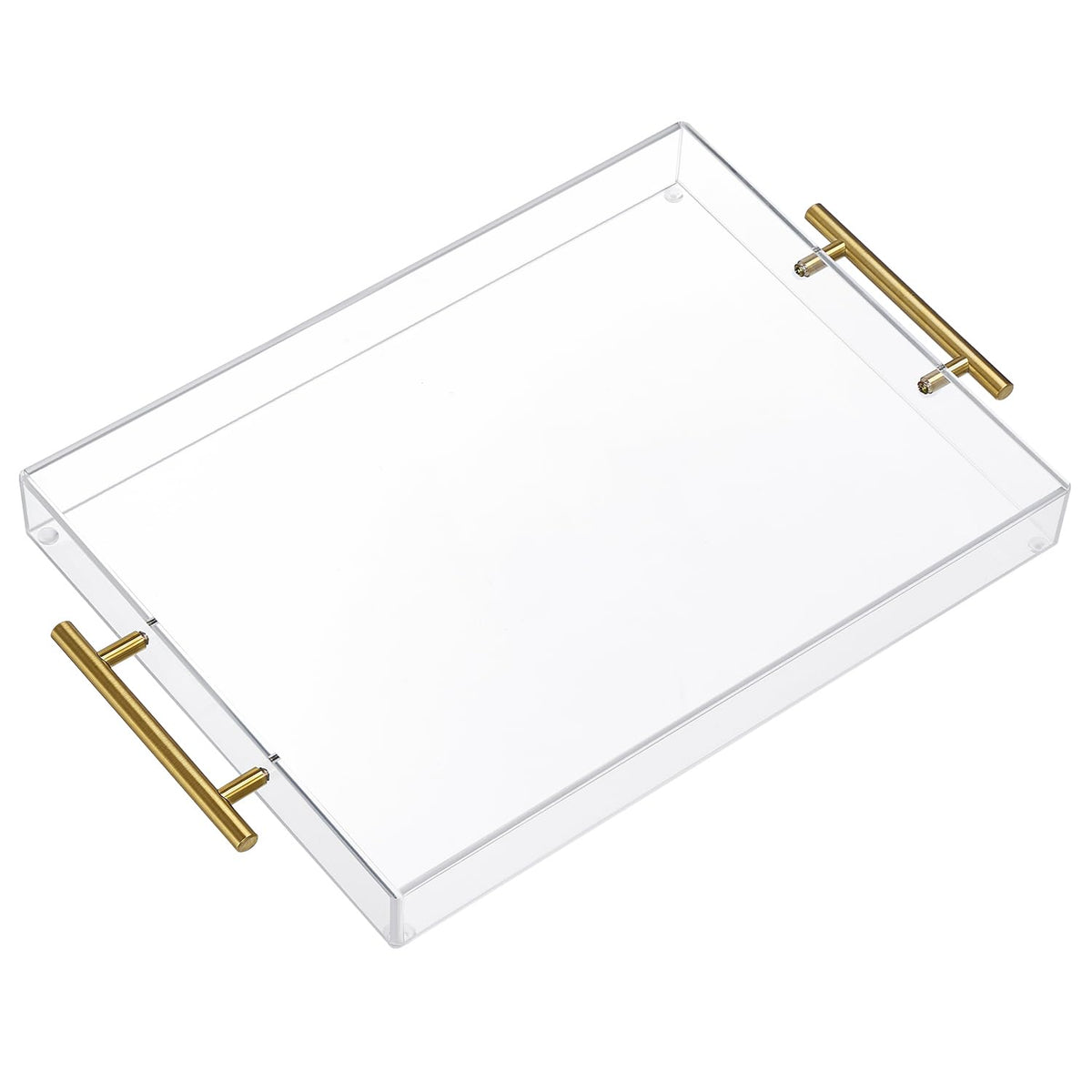 Moonlit Pond tray front view with golden handles for easy serving.