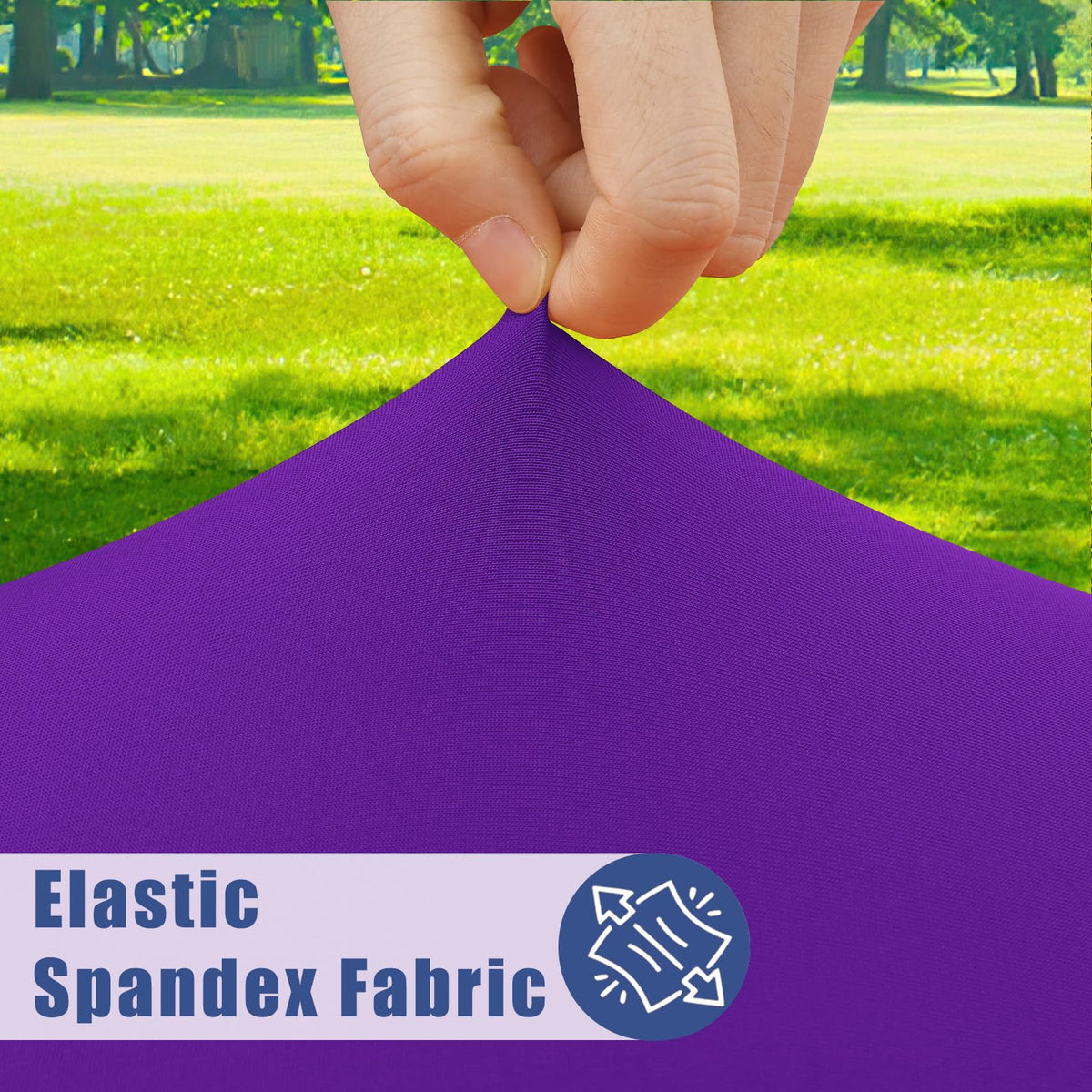 Moosfor elastic edge tablecloth prevents slipping on windy outdoor tables.