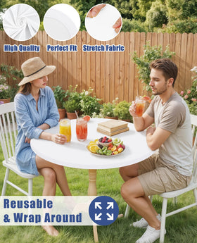 Ideal for camping and picnics with Moosfor round tablecloth.