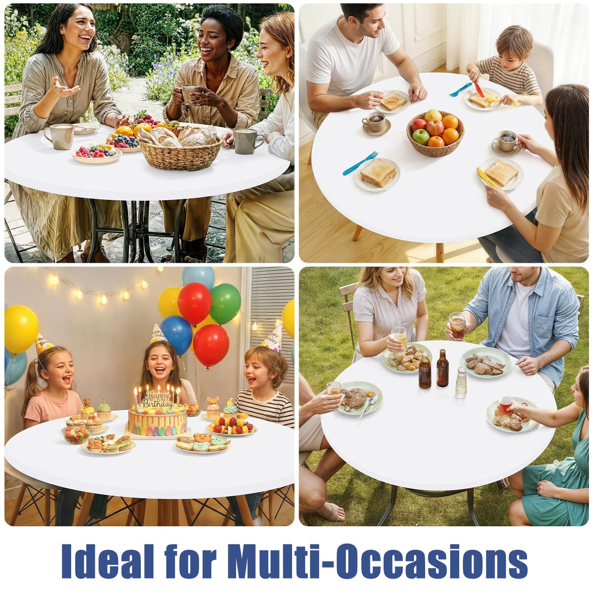 Durable stitching supports repeated use of Moosfor tablecloth.