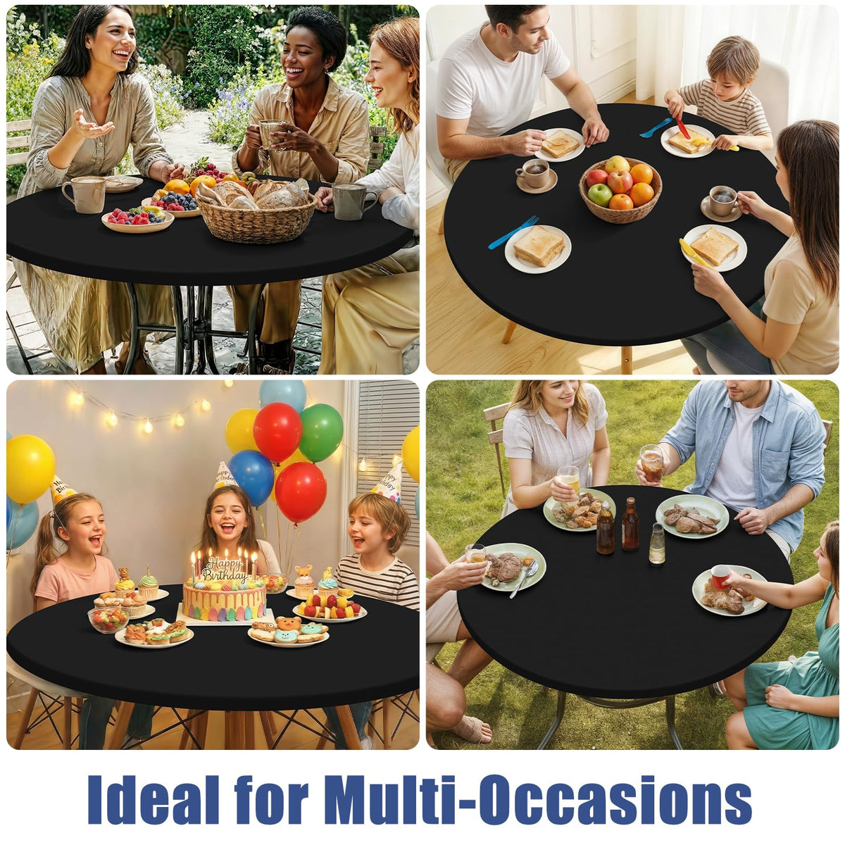 Moosfor round tablecloth easy-storage-roll for compact storage.