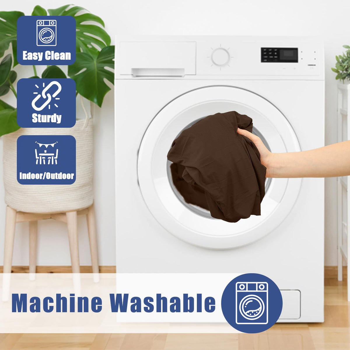 Moosfor machine washable fabric simplifies cleanup after camping or dining.