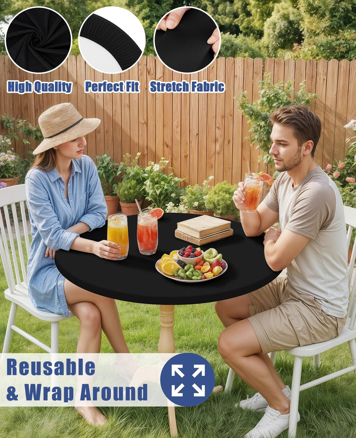 Moosfor round tablecloth machine-washable for effortless maintenance.