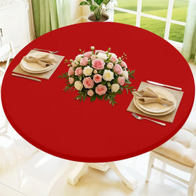 Moosfor round tablecloth on a table for a snug, tidy setup.