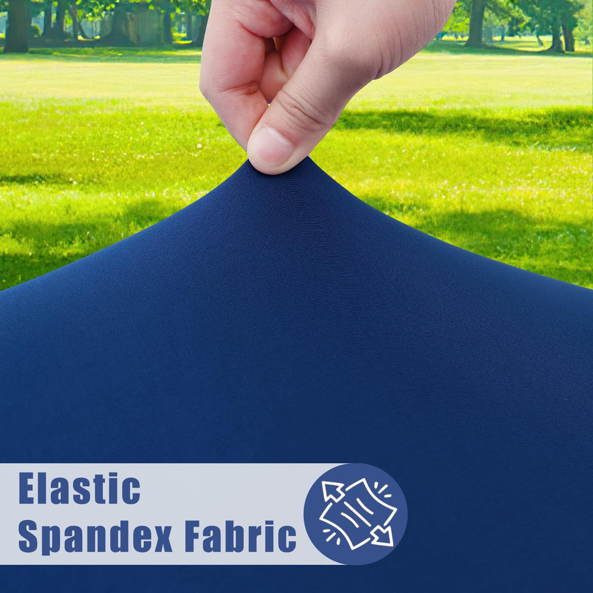 Moosfor navy tablecloth beads liquids on waterproof surface for easy cleanup