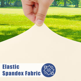 Moosfor round spandex tablecloth waterproof surface keeps liquids bead for quick cleanup