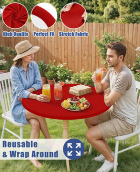 Elastic edges grip the table for a windproof, secure fit.