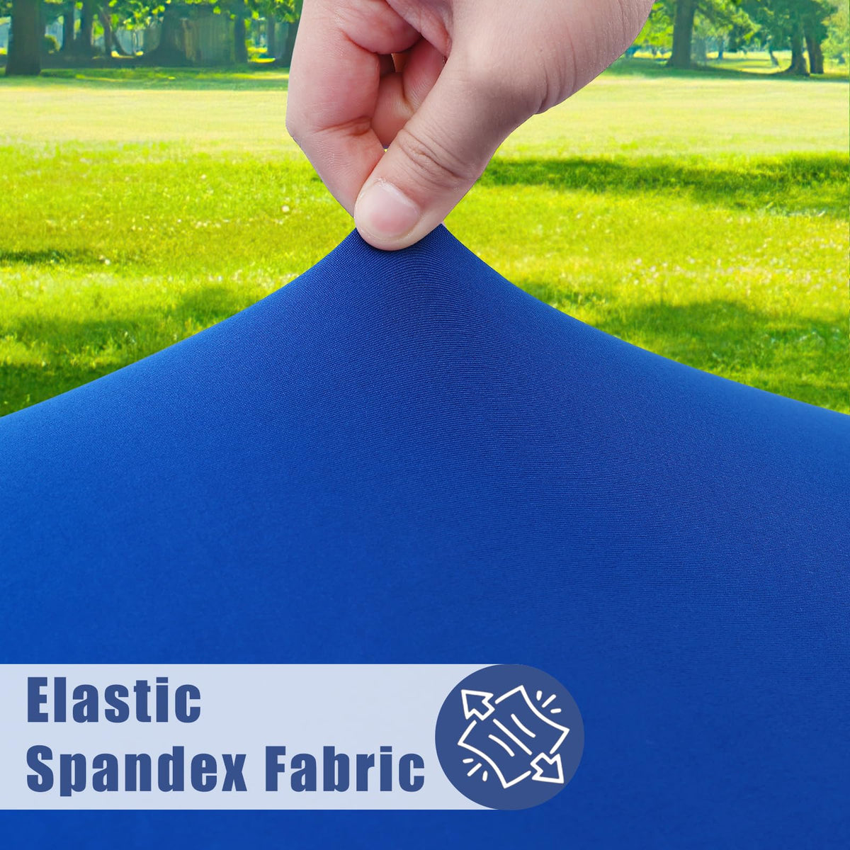 Moosfor Spandex 6ft tablecloth elastic fit keeps a snug patio look