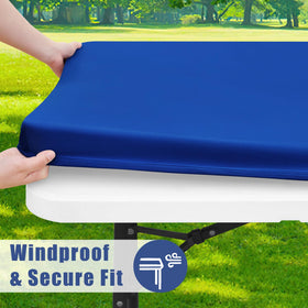 Moosfor Spandex tablecloth wrap-around elastic for secure fit on tables