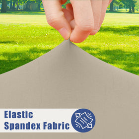 Moosfor tablecloth with wrap-around fit stays in place without clips.