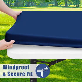 Moosfor washable waterproof table cloth beads liquids for easy cleanup.