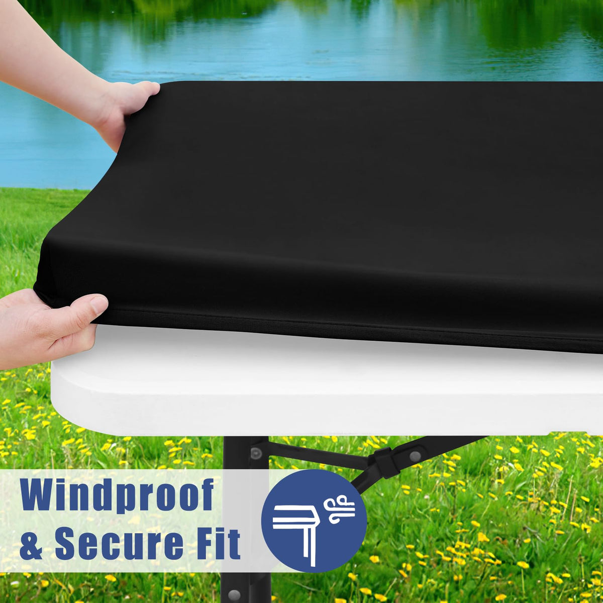 Moosfor waterproof tablecloth; liquids bead for easy cleanup.