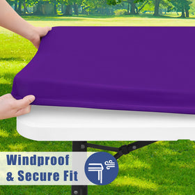Moosfor waterproof 6ft tablecloth cleans up easily after spills.