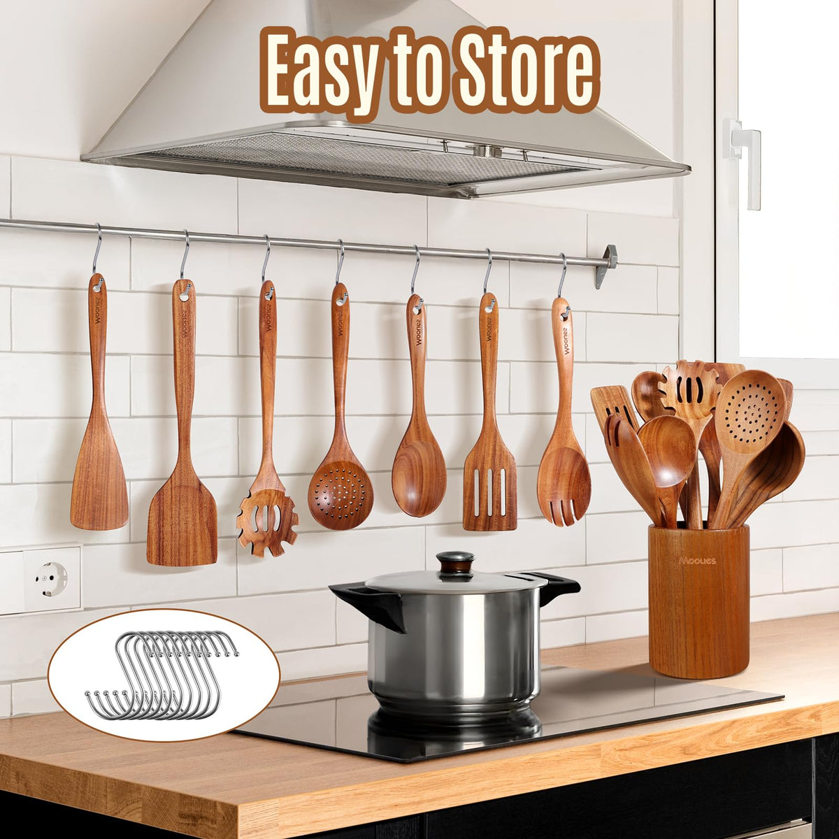 Mooues kitchen tools are easy to clean by hand and dry naturally.