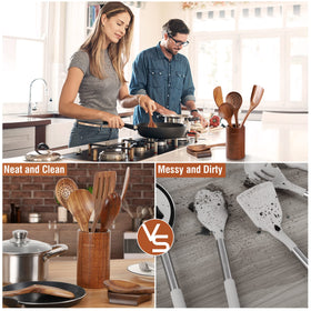Mooues hanging storage design saves counter space and keeps tools within reach.