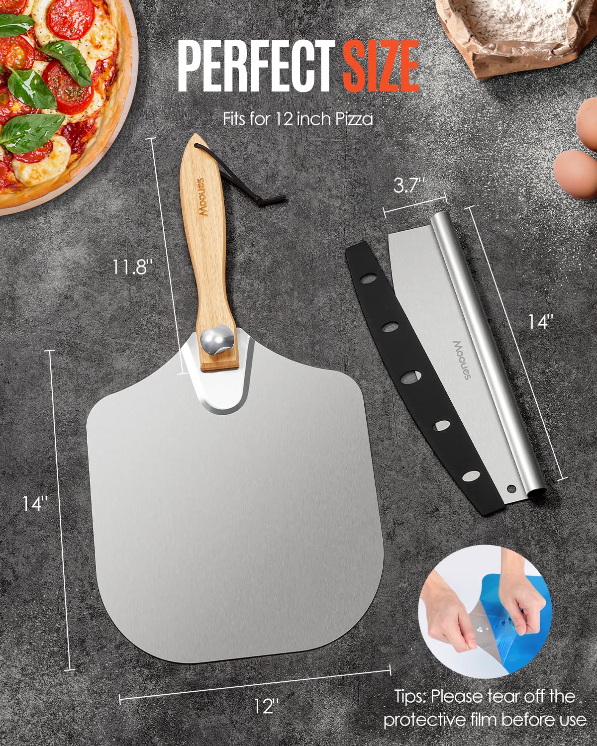 Mooues rust-resistant metal pizza peel remains easy to clean after use.