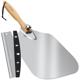 Mooues aluminum pizza peel surface for smooth pizza transfer
