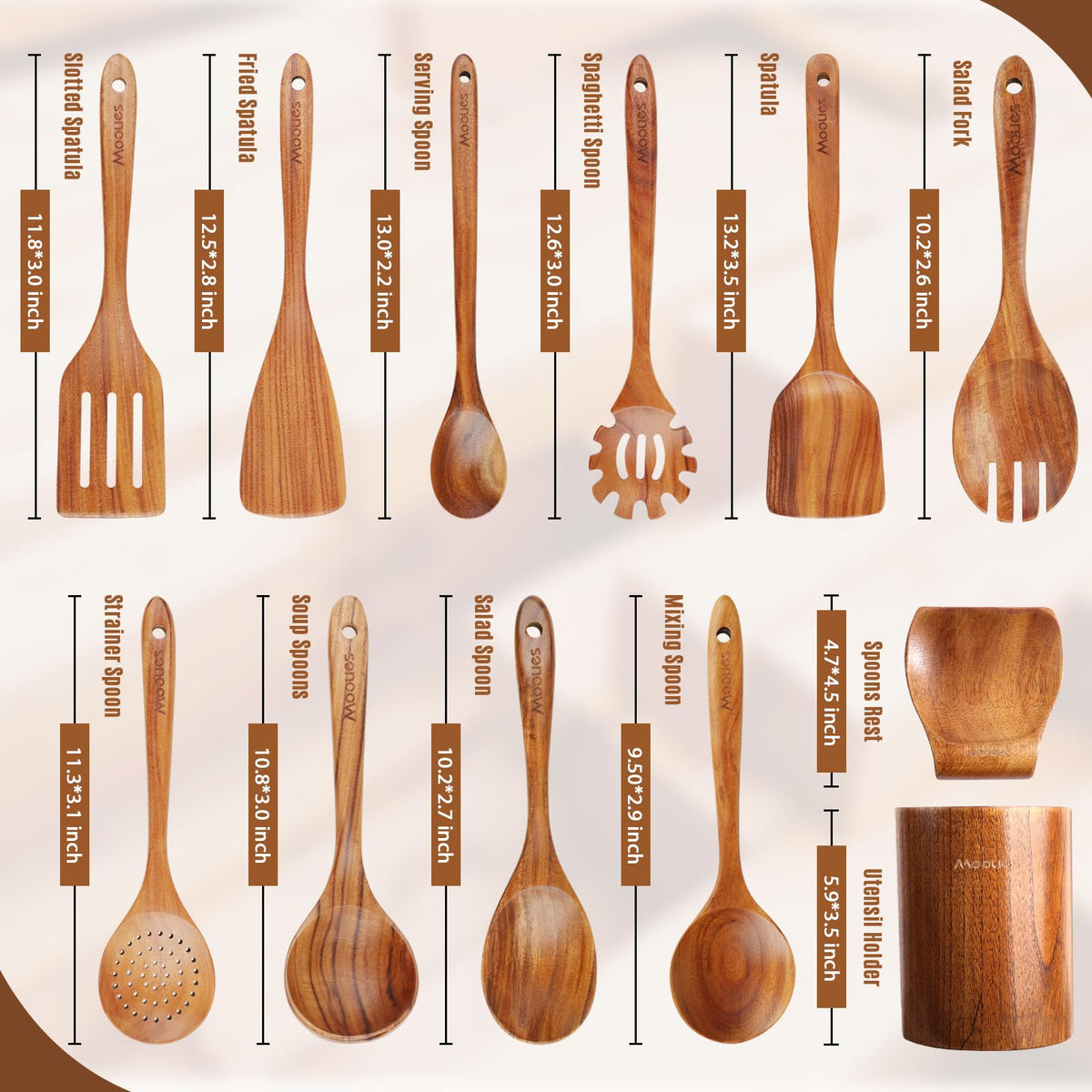 Mooues spoon rest with utensils keeps counters tidy during cooking.