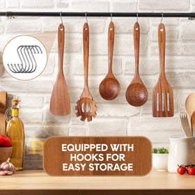 Mooues 10-piece wooden utensil set covers most daily cooking tasks