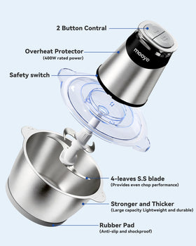 Mooye BPA-free bowl enables quick, residue-free cleaning.