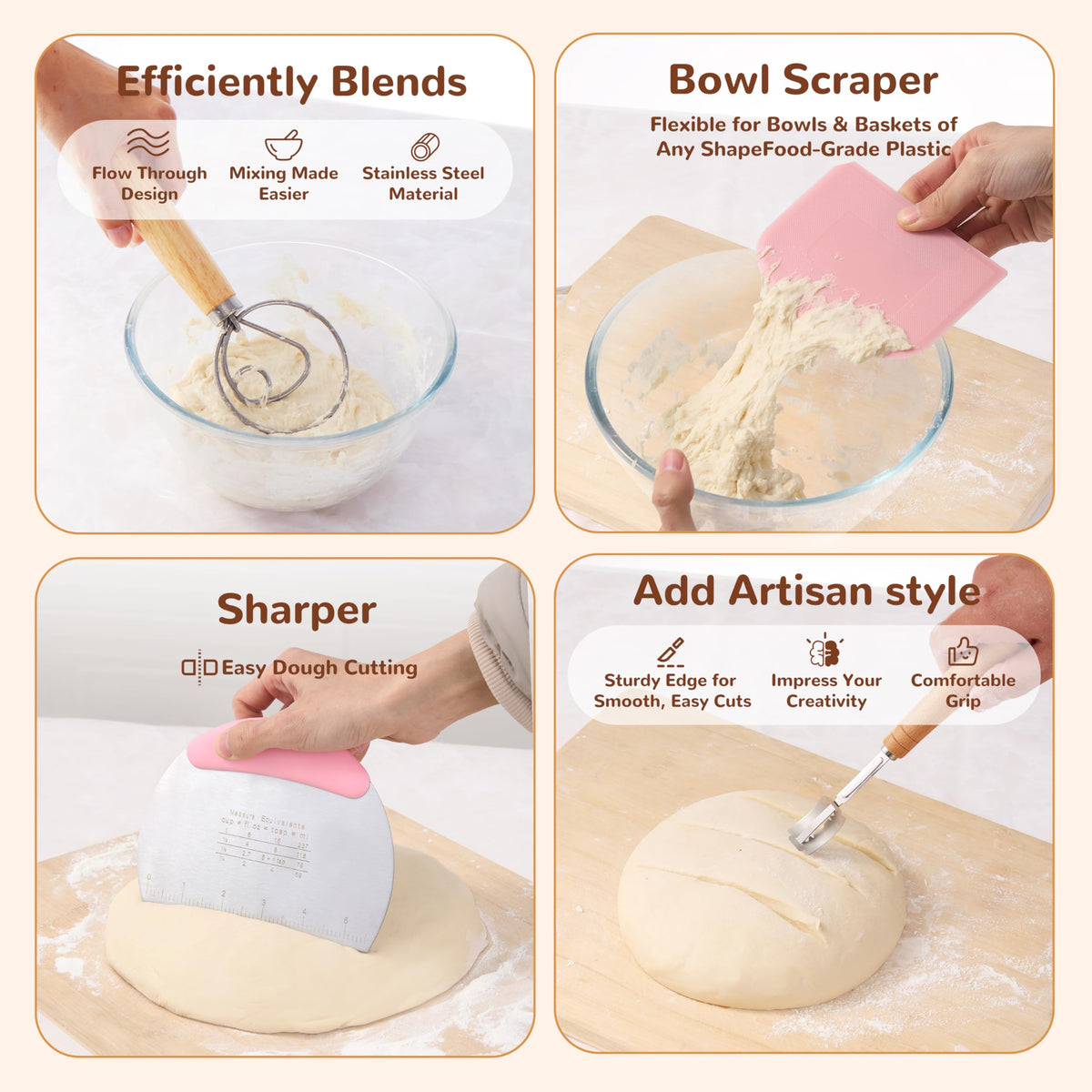 Moozetiz bread lame blades set for clean scoring
