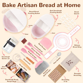 Moozetiz sourdough starter kit oval banneton with cover for consistent rise
