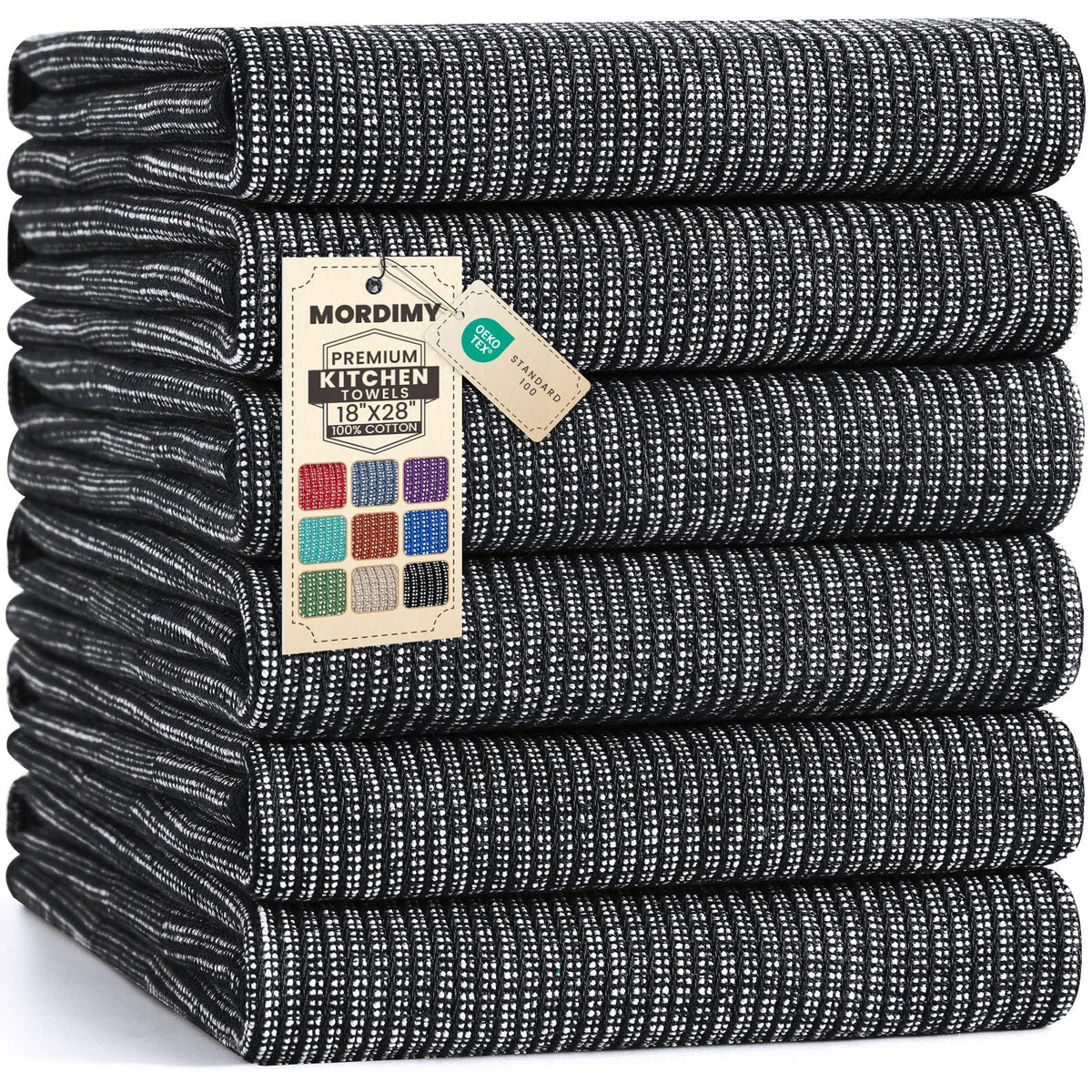 Mordimy Premium Kitchen Towels flat texture close-up for streak-free surface drying.