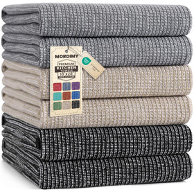 Mordimy Premium Kitchen Towels flat-weave 18x28 grey for fast spill absorption and quick drying
